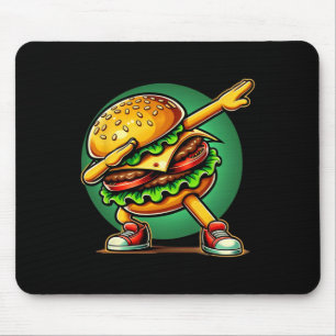 Alfombrilla De Ratón Burger Dabbing Dancing Funny Burger Hamburger Food