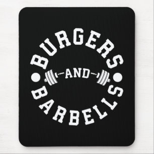 Alfombrilla De Ratón Burgers and Barbells - Graciosa motivación de entr