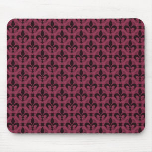 Alfombrilla De Ratón Burgundy Fancy Fleur de lis Mousepad