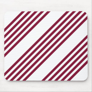 Alfombrilla De Ratón Burgundy red and white five stripe pattern