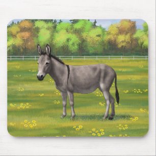 Alfombrilla De Ratón Burro Gris De Burro De Burro En Pasto