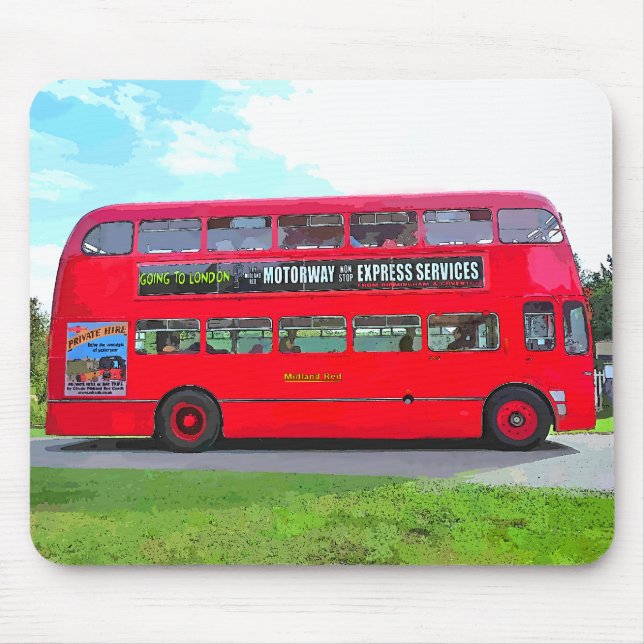 ALFOMBRILLA DE RATÓN BUS ROJO (Frente)