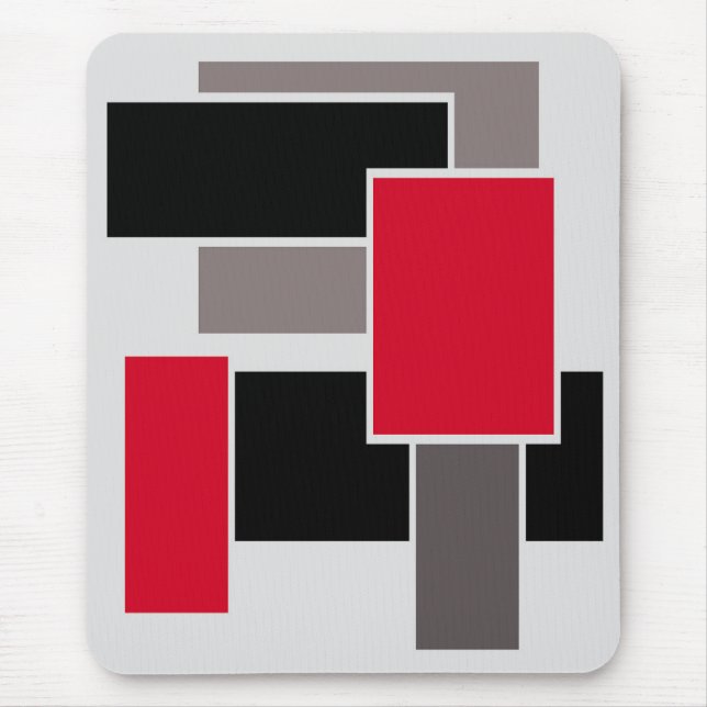 Alfombrilla De Ratón Busepad moderno, negro, rojo, gris, abstracto (Frente)