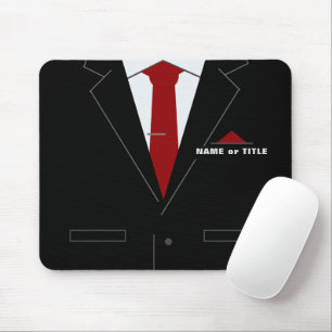 Alfombrilla De Ratón Business Name Office Mouse Pad Black Suit Necktie