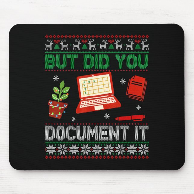 Alfombrilla De Ratón But Did You Doent It Funny Office Christmas Ugly S (Frente)