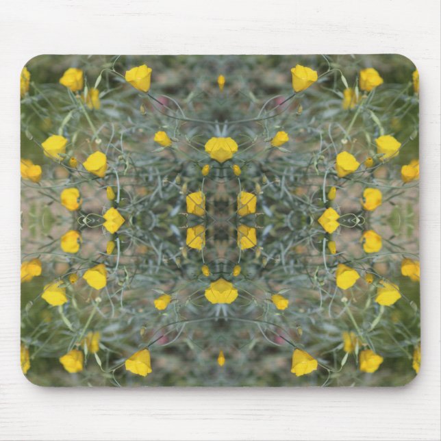 Alfombrilla De Ratón Butter Yellow California Poppy Pattern Mouse Pad (Frente)