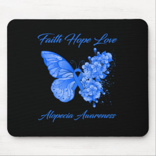 Alfombrilla De Ratón Butterfly Faith Hope Love Alopecia Conciencia