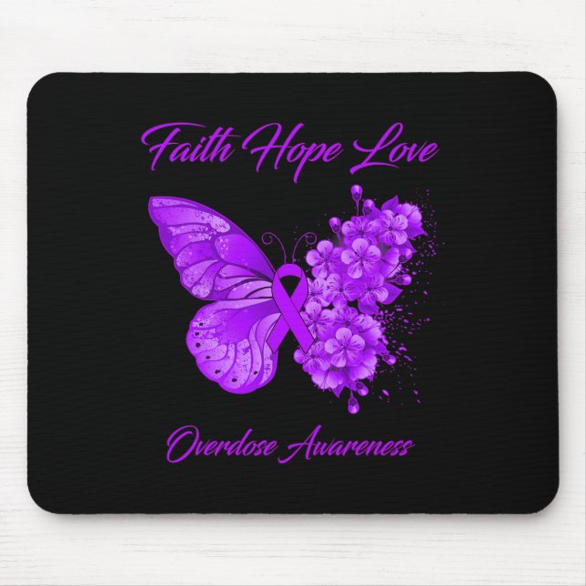 Alfombrilla De Ratón Butterfly Faith Hope Love Excesiva Conciencia (Frente)