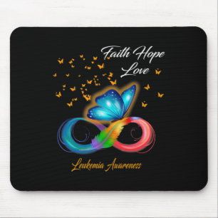 Alfombrilla De Ratón Butterfly Faith Hope Love Leukemia Awareness