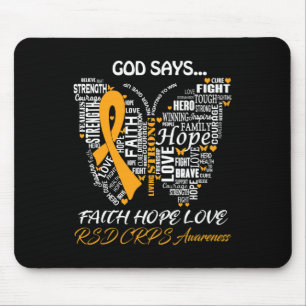 Alfombrilla De Ratón Butterfly Faith Hope Love Rsd Crps Awareness Gifts