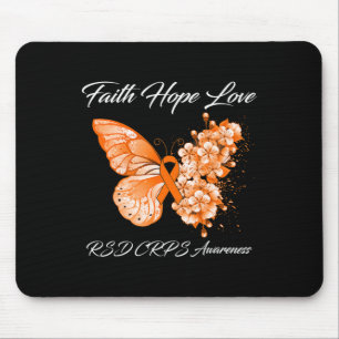 Alfombrilla De Ratón Butterfly Faith Hope Love Rsd Crps Conciencia 1