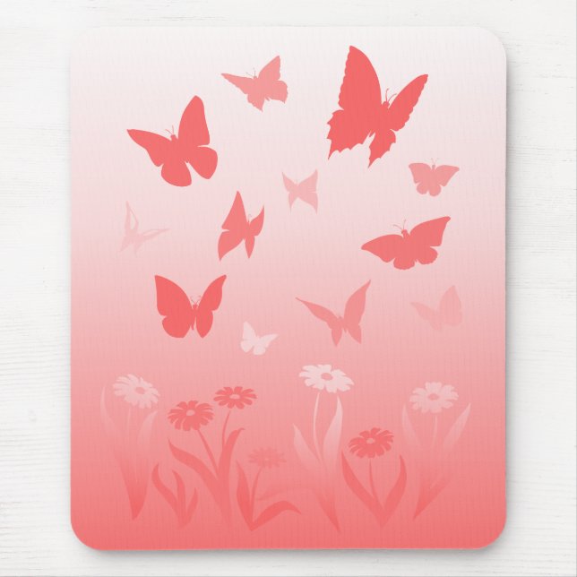 Alfombrilla De Ratón Butterfly Mousepad Keepsake mariposa rosa regalo (Frente)