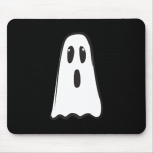 Alfombrilla De Ratón ¡BUU! Fantasma Espeluznante Lindo Halloween Blanco