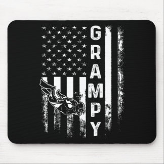 Alfombrilla De Ratón Buzo de buceo Grampy bandera americana vintage Nav