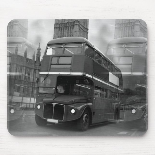 Alfombrilla De Ratón BW Black & White London Bus & Big Ben (Frente)
