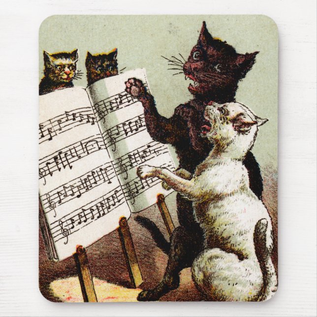 Alfombrilla De Ratón C. 19. Cantando gatos (Frente)