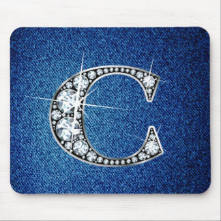 Alfombrilla De Ratón C Faux-"Diamond Bling" en Denim Mousepad