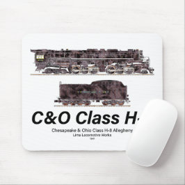 Alfombrilla De Ratón C&O Class H-8 Allegheny Steam Locomotive Profile
