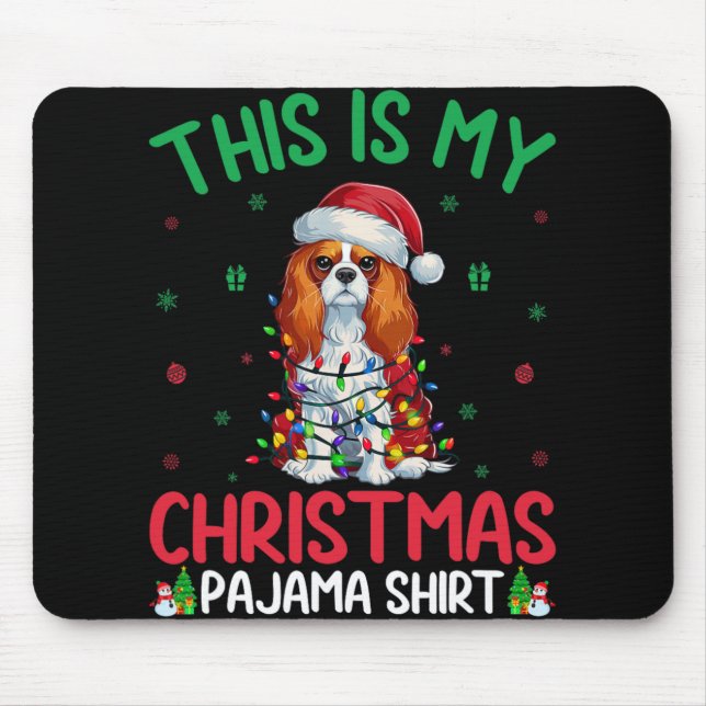 Alfombrilla De Ratón Caballero de navidad feo Rey Charles Spaniel Perro (Frente)