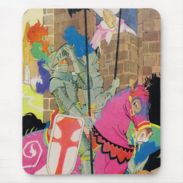 Alfombrilla De Ratón caballero medieval a caballo (Frente)