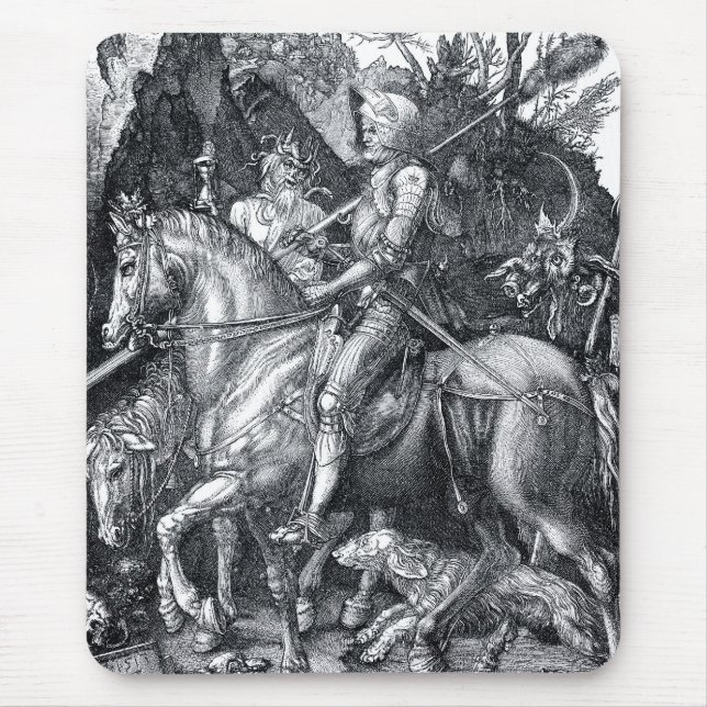 Alfombrilla De Ratón Caballero, muerte y el diablo - Albrecht Dürer (Frente)