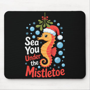 Alfombrilla De Ratón Caballito de mar divertido de Navidad sombrero de 