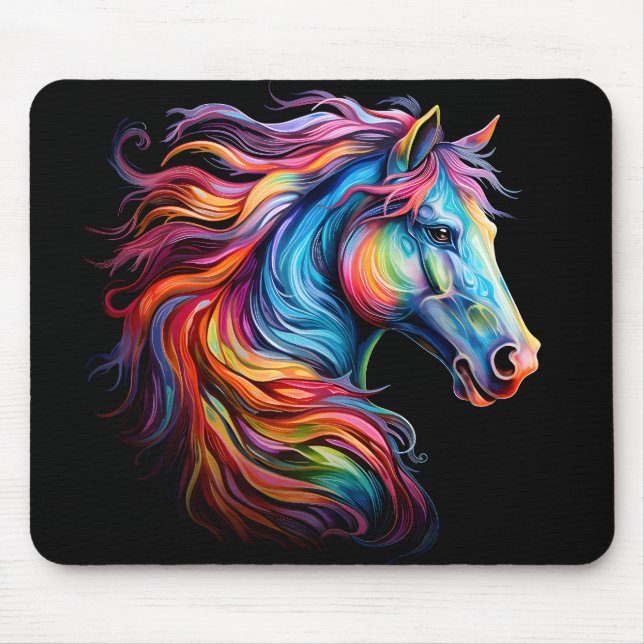 Alfombrilla De Ratón Caballo arco iris (Frente)