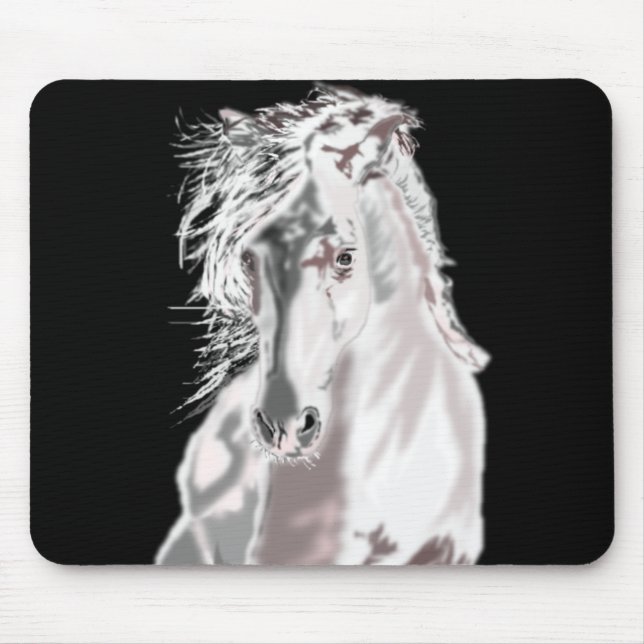 Alfombrilla De Ratón Caballo blanco (Frente)