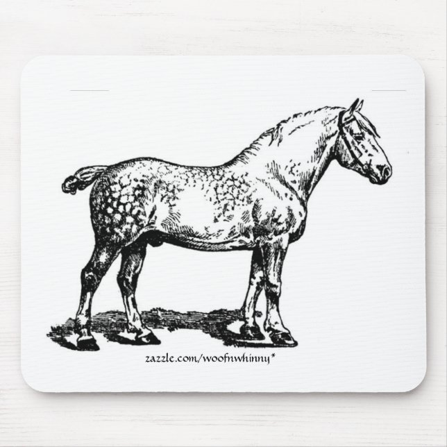 Alfombrilla De Ratón Caballo Borrador Aplastado (Frente)
