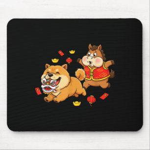 Alfombrilla De Ratón Caballo Chino Chow Chow Perro Niños Hombres Mujere