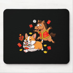Alfombrilla De Ratón Caballo Chino Corgi Divertido Niños Hombres Mujere