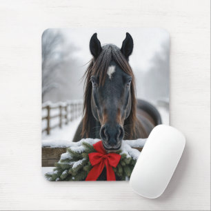 Alfombrilla De Ratón Caballo con corona de Navidades