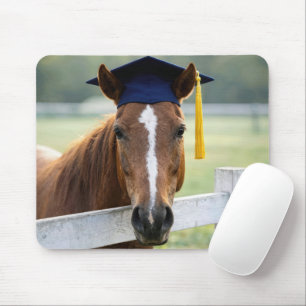Alfombrilla De Ratón Caballo con gorra de graduación