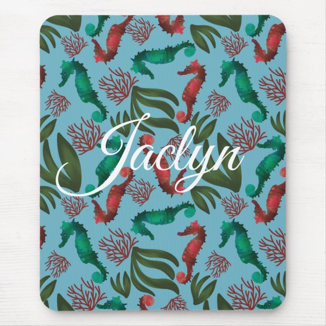 Alfombrilla De Ratón Caballo de agua nautical personalizado (Frente)