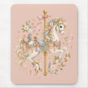 Alfombrilla De Ratón Caballo de carrusel elegante cuento de hadas franc