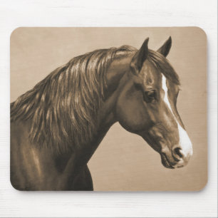 Alfombrilla De Ratón Caballo de castaño Morgan en Sepia