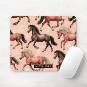 Alfombrilla De Ratón Caballo de color rosa sin soldadura