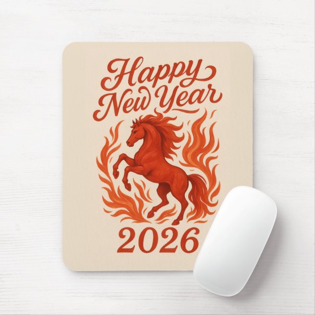 Alfombrilla De Ratón Caballo de Fuego Chino 2026 (Con ratón)