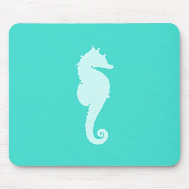 Alfombrilla De Ratón Caballo de mar turquesa (Frente)