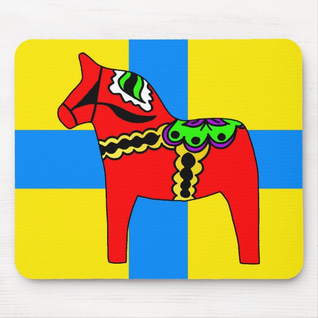Alfombrilla De Ratón Caballo de Suecia Dala (Frente)