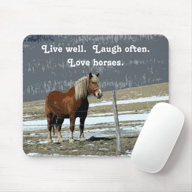 Alfombrilla De Ratón Caballo de tiro belga en Mouse Pad de potrero (Con ratón)
