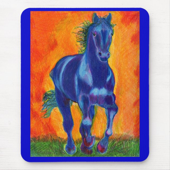 Alfombrilla De Ratón Caballo del azul de Brillian (Frente)