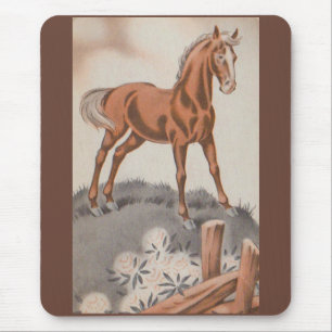 Alfombrilla De Ratón caballo feliz en marrón