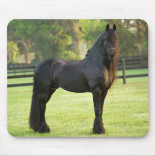 Alfombrilla De Ratón Caballo frisón negro