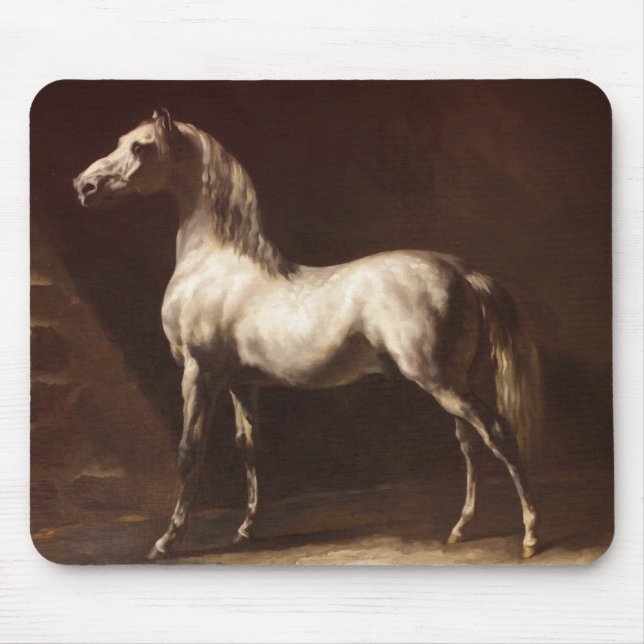 Alfombrilla De Ratón Caballo gris de manzana (por Théodore Géricault) (Frente)