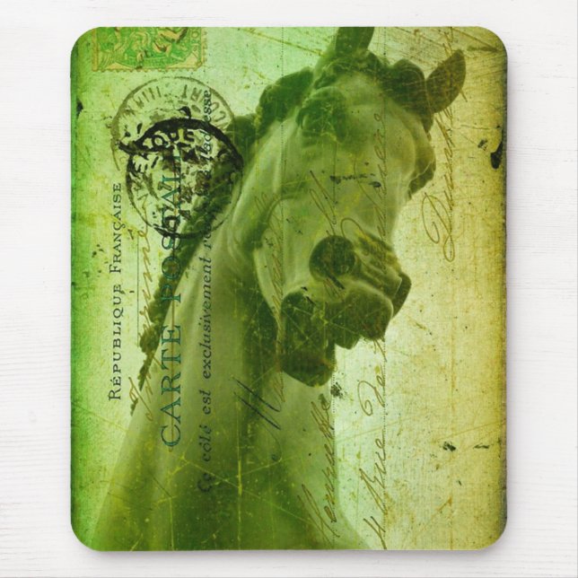 Alfombrilla De Ratón Caballo Grunge tipo postal (Frente)