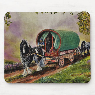 Alfombrilla De Ratón Caballo Gypsy Vanner Caravana irlandesa