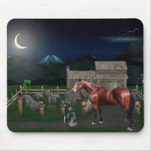 Alfombrilla De Ratón Caballo Halloween con los amigos Mousepad del