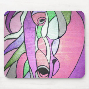 Alfombrilla De Ratón Caballo metálico en almohadilla rosa para ratón