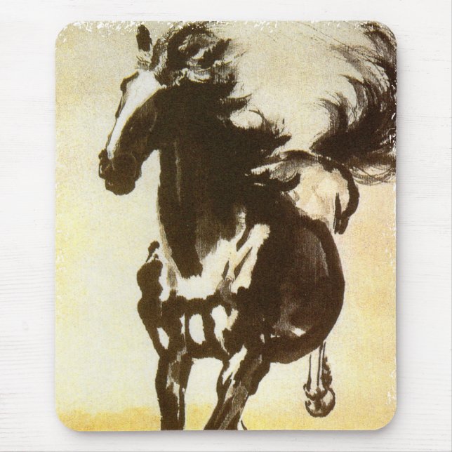 Alfombrilla De Ratón Caballo negro (Frente)